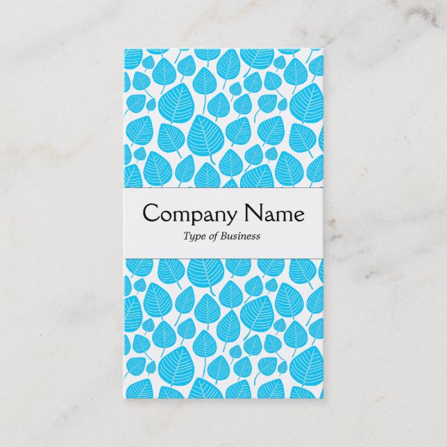 Center Band - Leaves - Sky Blue on White Business Card (Front)