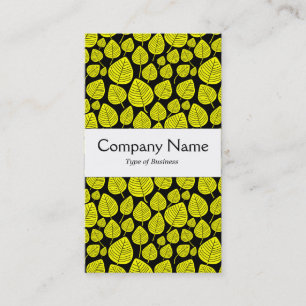 Center Band - Leaves - Yellow on Black Business Card