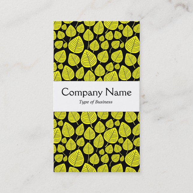 Center Band - Leaves - Yellow on Black Business Card (Front)