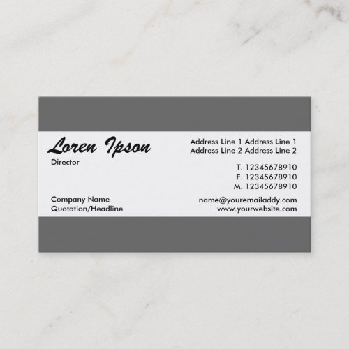Center Band _ Mid Gray 666666 Business Card