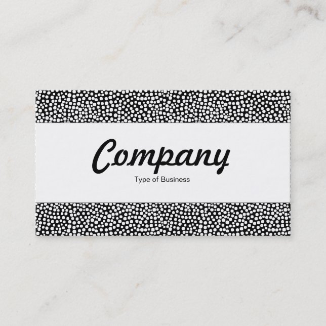 Center Band  - Random Spots - White on Black Business Card (Front)