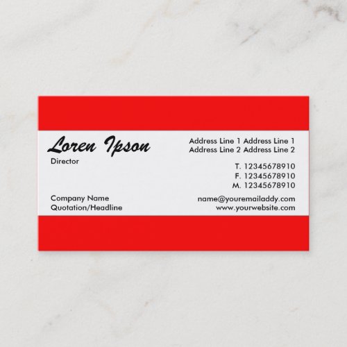 Center Band _ Red FF0000 Business Card