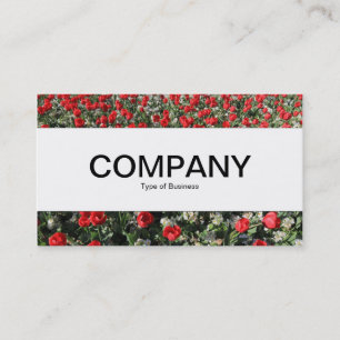 Center Band - Red Tulips and Primroses Business Card