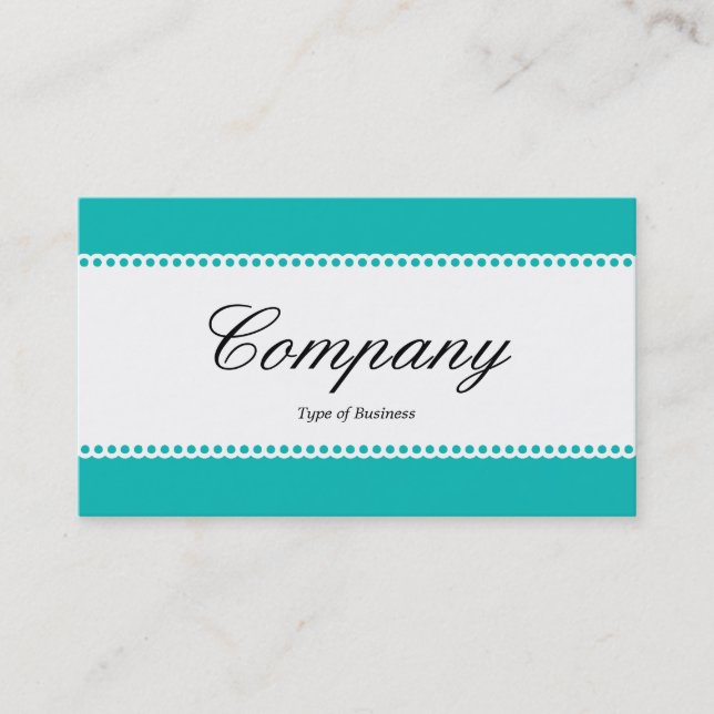 Center Band (Scalloped) - Aqua Blue (0ABAB5) Business Card (Front)