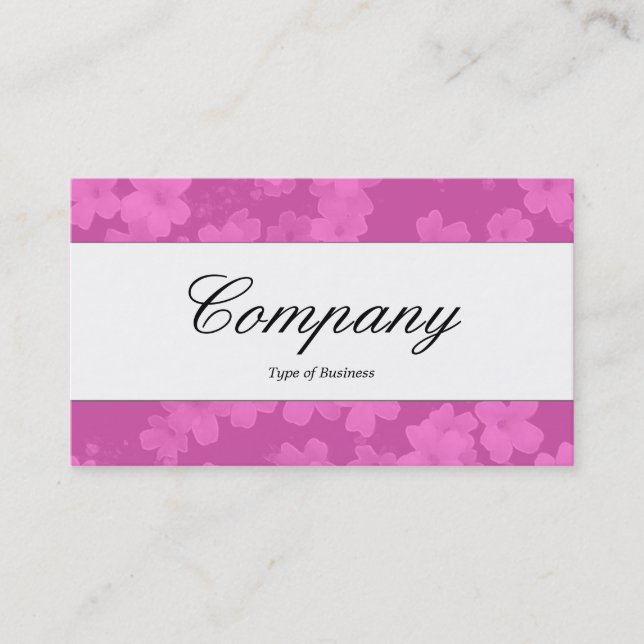 Center Band - Script - Flowers - Pink Business Card (Front)