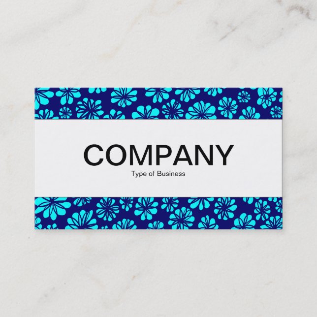 Center Band  - Shades of Blue Floral Business Card (Front)