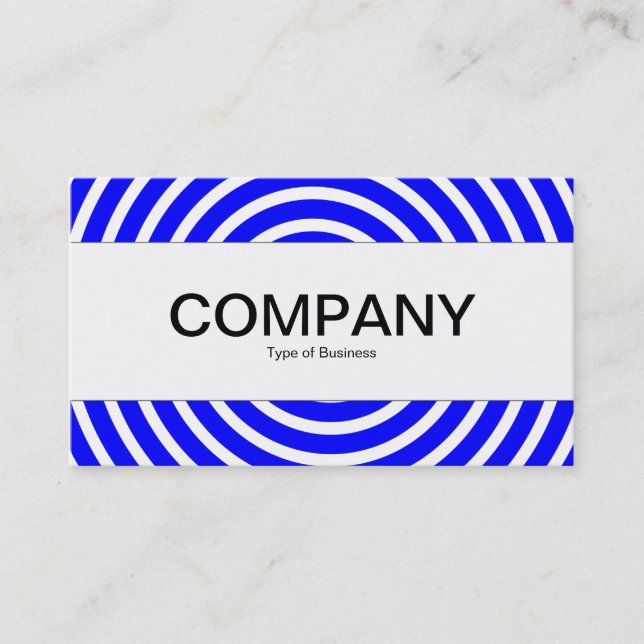 Center Band  - Spiral - Blue and White Business Card (Front)