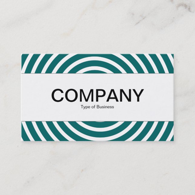 Center Band  - Spiral - Moss Green and White Business Card (Front)