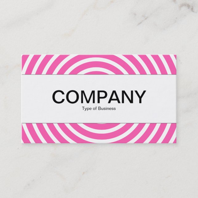 Center Band  - Spiral - Pink and White Business Card (Front)
