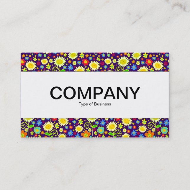 Center Band  - Spring Flowers - Deep Purple Business Card (Front)