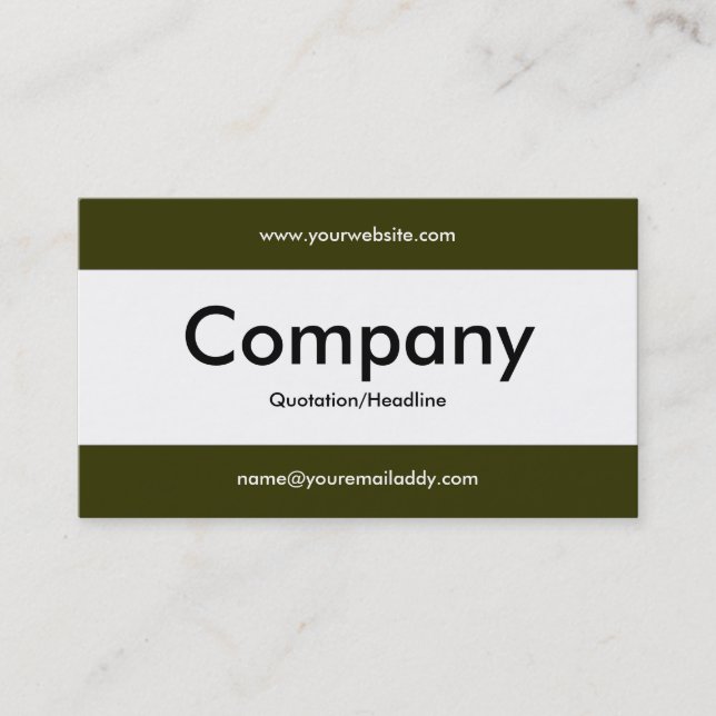 Center Band v2 - Dark Olive 333300 Business Card (Front)
