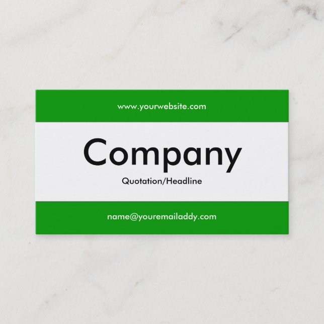 Center Band v2 - Grass Green 009900 Business Card (Front)