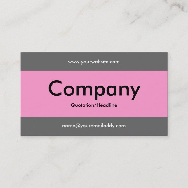Center Band v2 - Gray and Pink Business Card (Front)