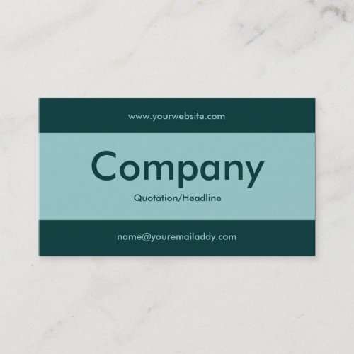 Center Band v2 - Light Blue Green with Dark Green Business Cards