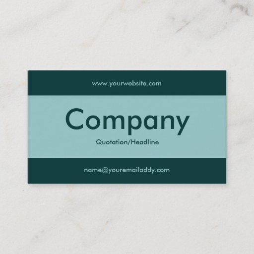 Customizable Center Band v2 - Light Blue Green with Dark Green Business Cards