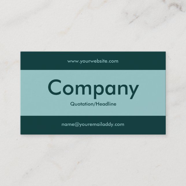 Center Band v2 - Light Blue Green with Dark Green Business Card (Front)