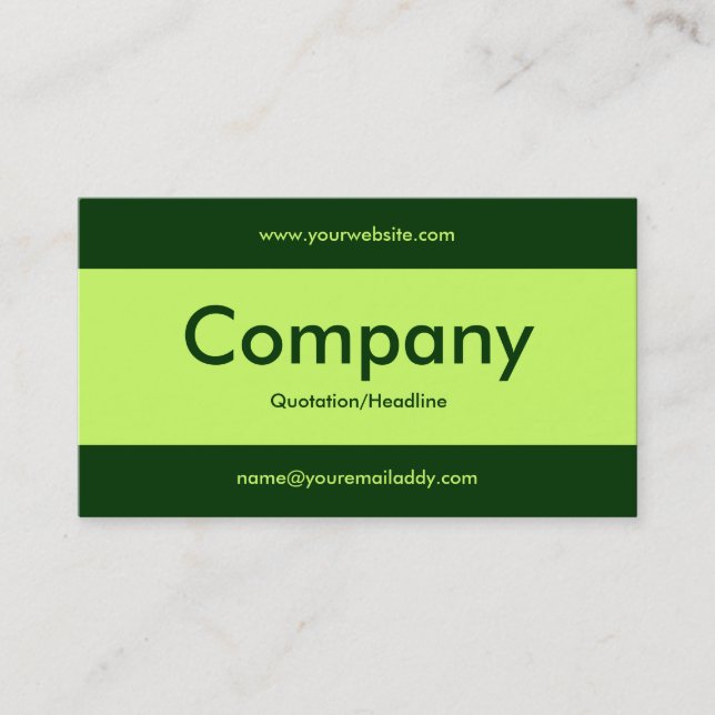 Center Band v2 - Moon Green with Dark Green Business Card (Front)