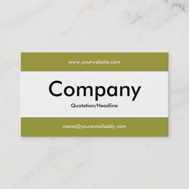 Center Band v2 - Olive 999933 Business Card (Front)
