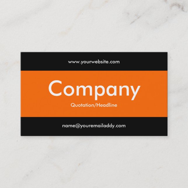 Center Band v2 - Orange with Black Business Card (Front)