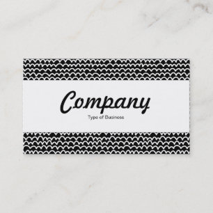 Center Band  - Wavy - White on Black Business Card