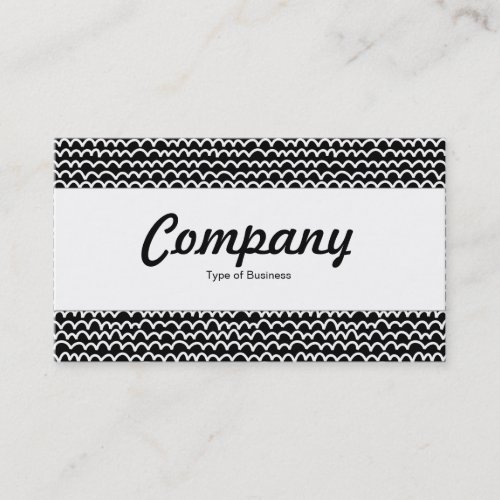 Center Band  _ Wavy _ White on Black Business Card