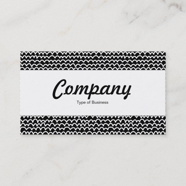 Center Band  - Wavy - White on Black Business Card (Front)