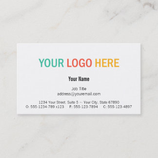 Center custom logo modern custom professional business card