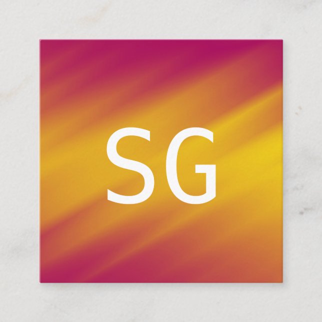 Center Initials - Square - Soft Ripples Business Card (Front)