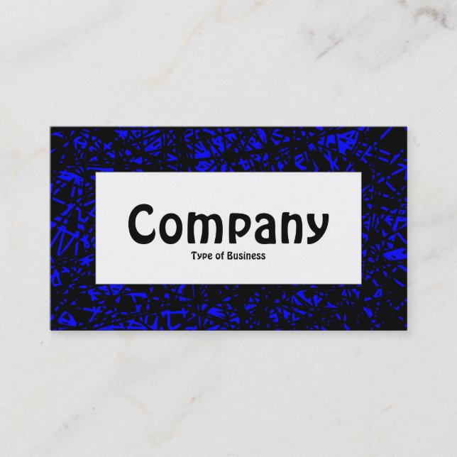 Center Label - Abstract Lines - Blue Business Card (Front)
