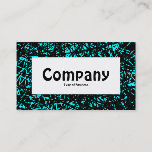 Center Label - Abstract Lines - Cyan Business Card