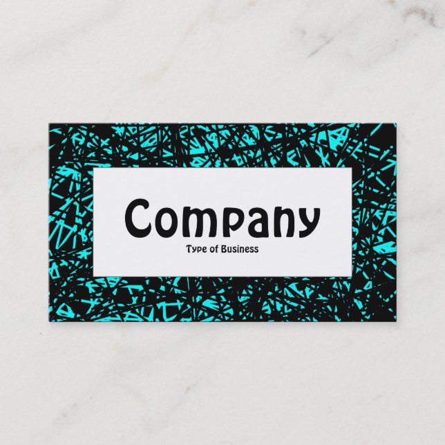 Center Label - Abstract Lines - Cyan Business Card (Front)