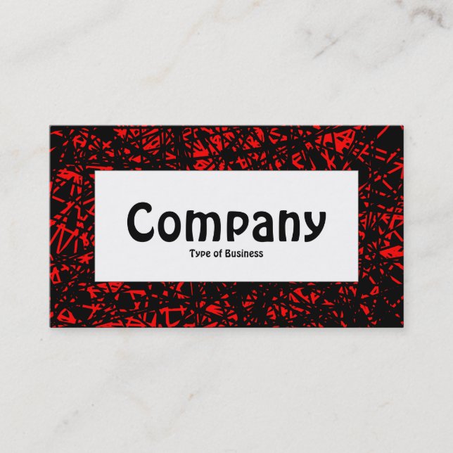 Center Label - Abstract Lines - Red Business Card (Front)