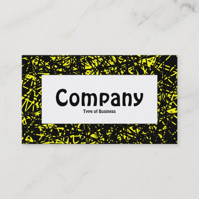 Center Label - Abstract Lines - Yellow Business Card (Front)