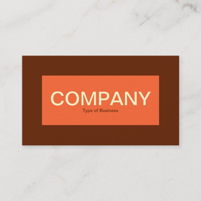 Center Label - Autumn Orange with Brown 632100 Business Card (Front)