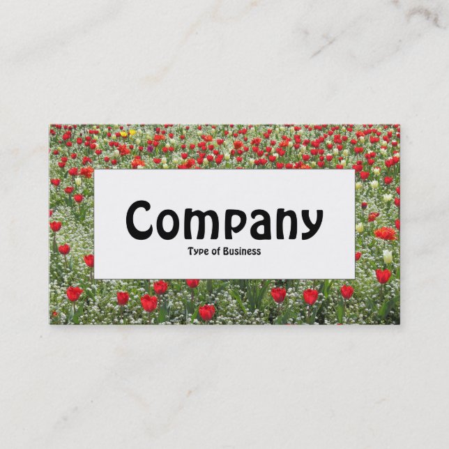 Center Label - Bed of Tulips Business Card (Front)