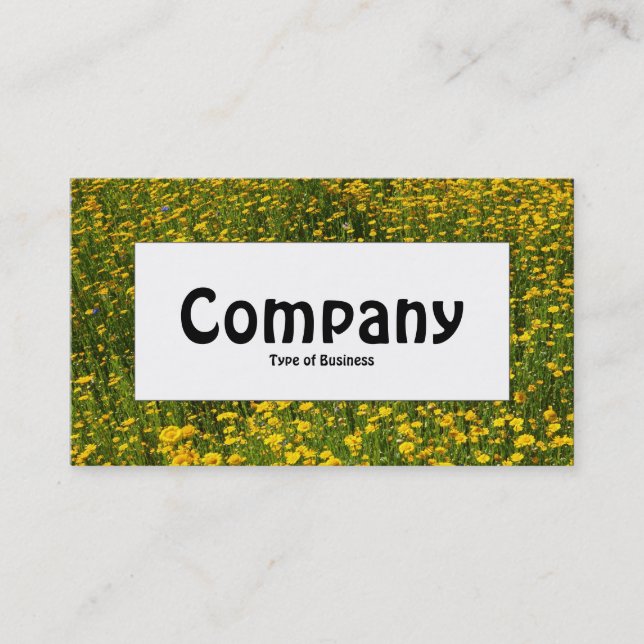 Center Label - Bed of Yellow Daisies Business Card (Front)