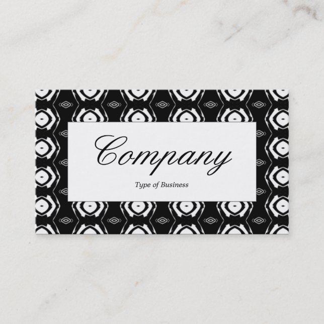 Center Label - Black and White pattern Business Card (Front)
