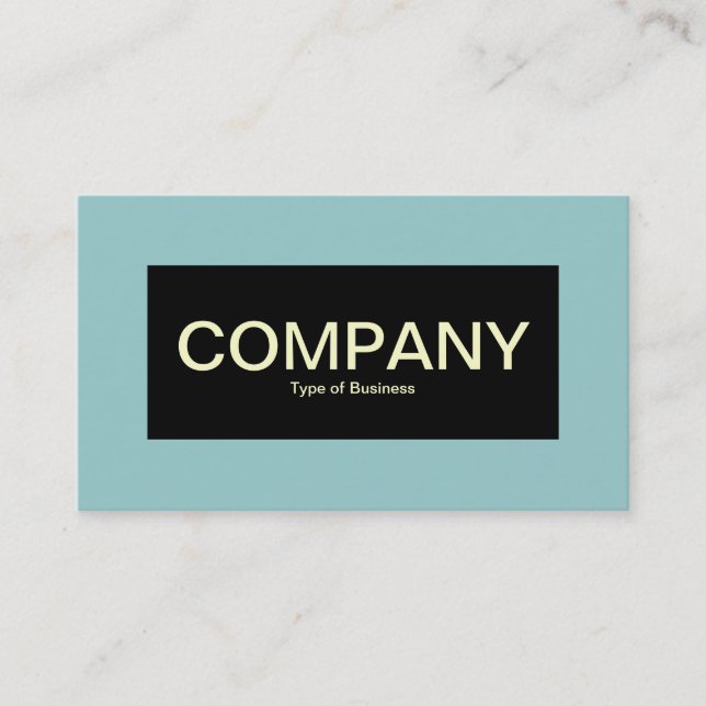 Center Label - Black with Ocean Green and Cream Business Card (Front)