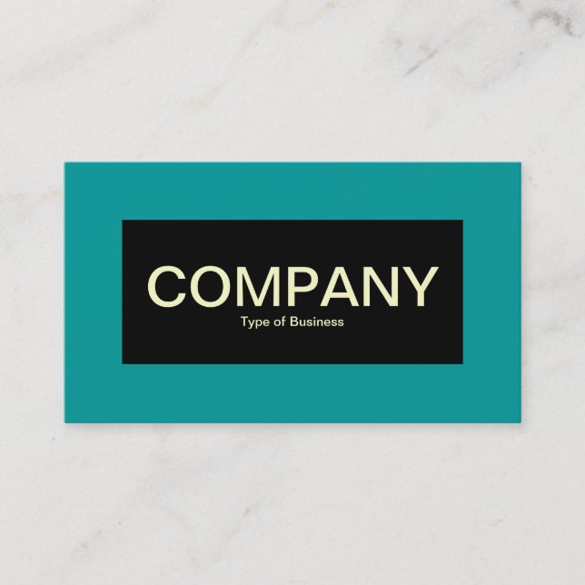 Center Label - Black with Teal and Cream Business Card (Front)