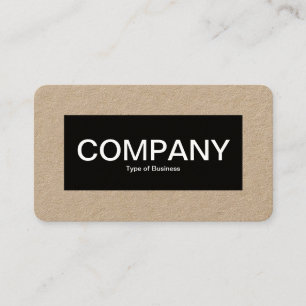 Center Label - Black with White (Kraft) Business Card