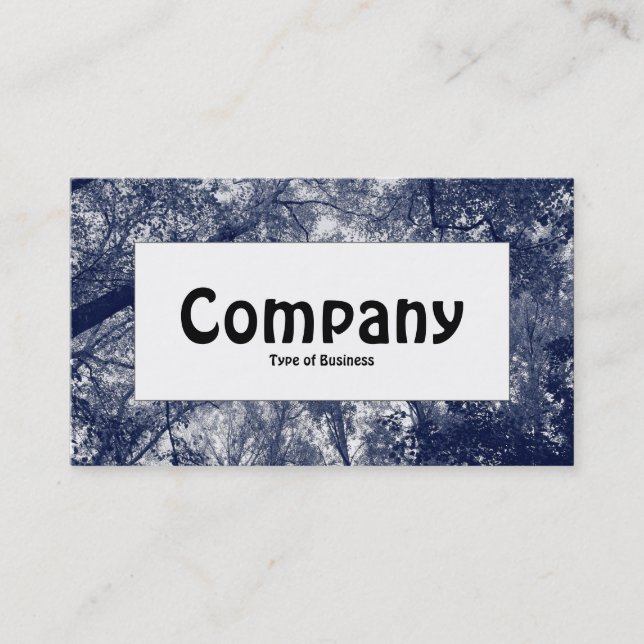 Center Label - Blue Autumn Business Card (Front)