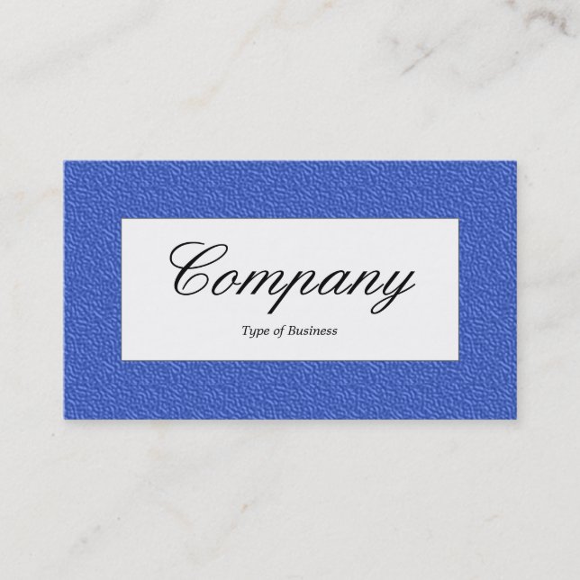 Center Label - Blue Embossed Texture Business Card (Front)