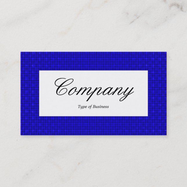 Center Label - Blue Fabric Texture Business Card (Front)