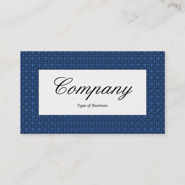Center Label - Blue Fabric Texture Business Card (Front)