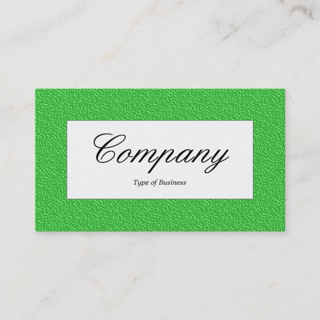 Center Label - Bright Green Embossed Texture Business Card (Front)