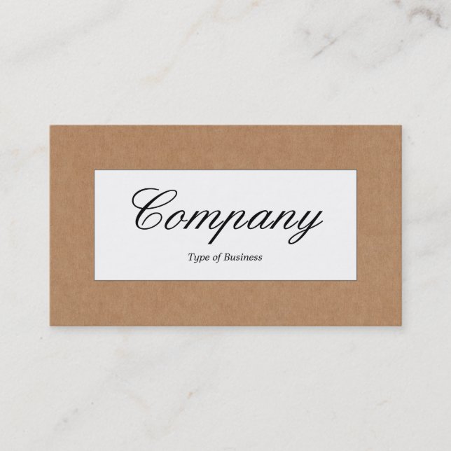 Center Label - Cardboard Box Texture Business Card (Front)