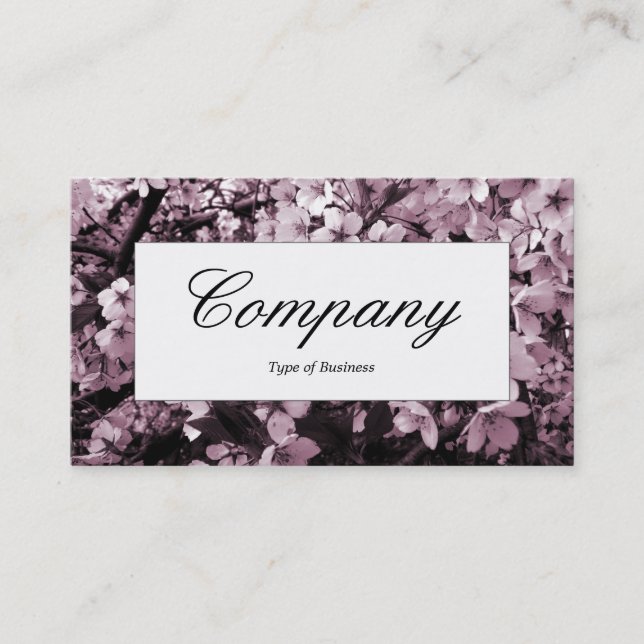 Center Label - Cherry Blossom Business Card (Front)
