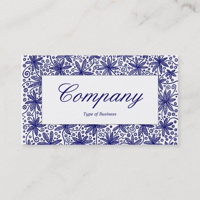 Center Label - China Pattern Business Card (Front)