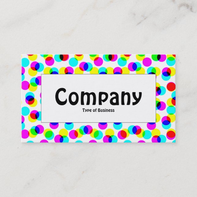 Center Label - Color Halftone Pattern Business Card (Front)