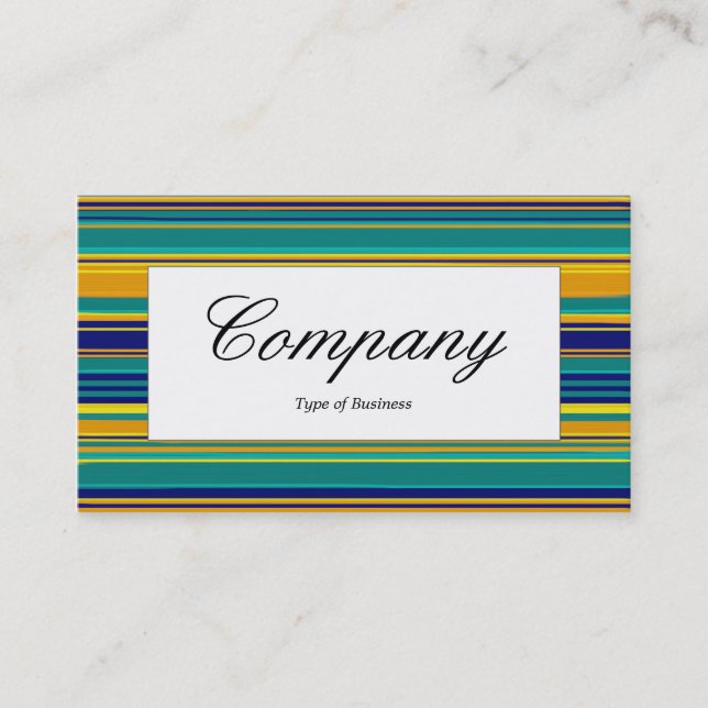 Center Label - Colored Stripes Business Card (Front)